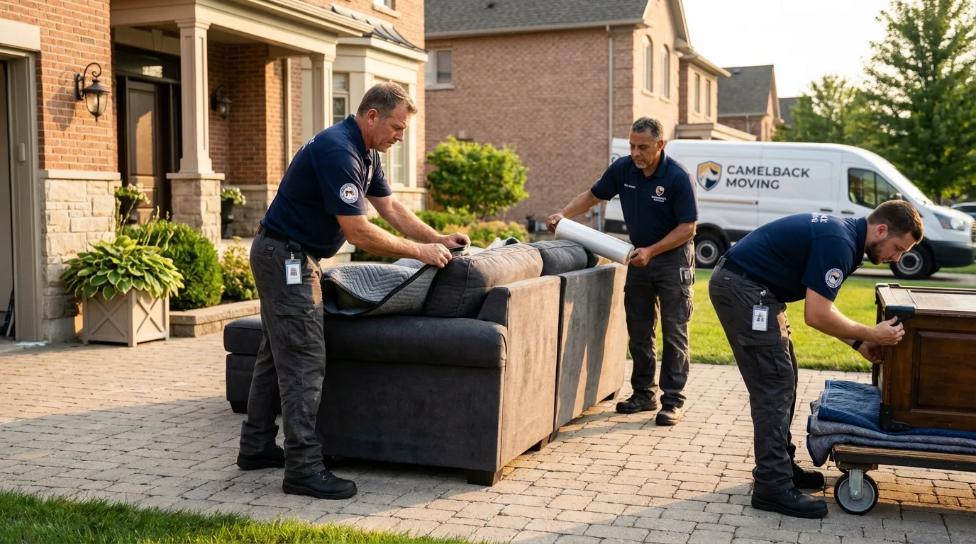 Large estate moving crew wrapping furniture in Ingleside, TX